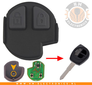 Opel Agila rubber toetsenpaneel - 2 knoppen - hoog Micro Switch (090)